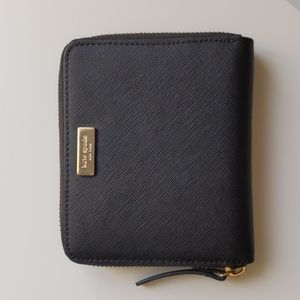 Kate Spade Black Square Zip Around Wallet